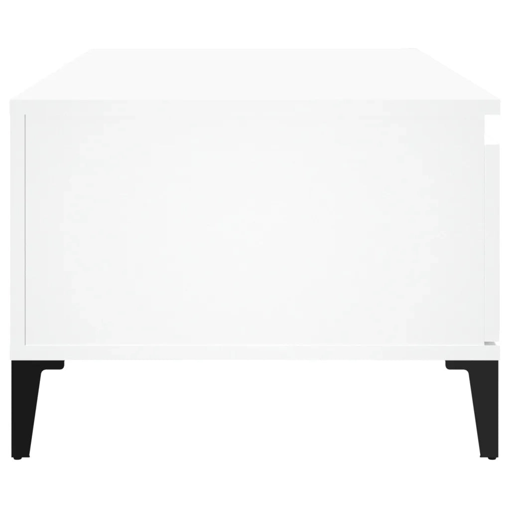 Tavolino da Salotto Bianco 90x50x36,5 cm in Legno Multistrato 821116