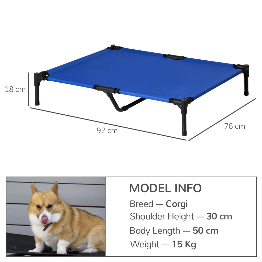 Letto per cane rialzato con trasportino ¨C Zephmum ¨C Blu 92x76x18 cm