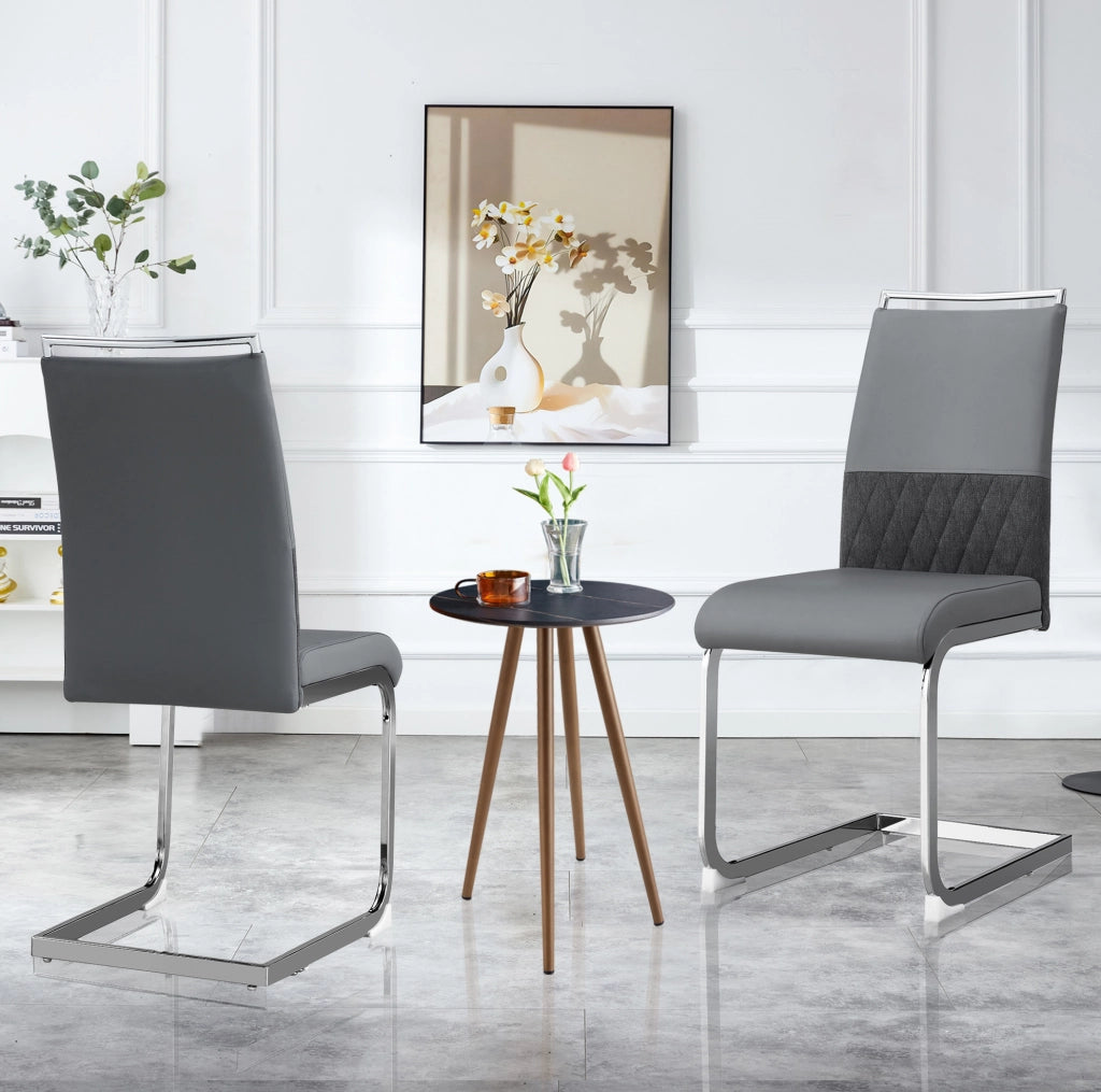 Sedia ergonomica con schienale in PU e lino; struttura in metallo; grigio