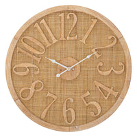 Orologio da Muro Boho Ø 60x4,5 cm in Rattan