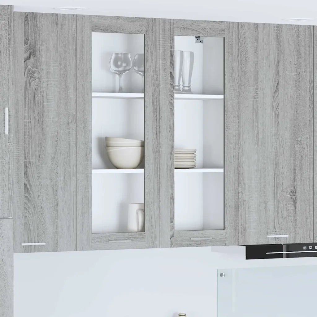 Armadio pensile con porta Grigio Sonoma 80 x 31 x 100 cm 884399