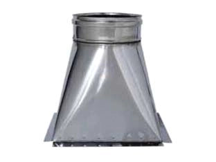 TRAMOGGIA IN ACCIAIO INOX AISI 304 MONOPARETE SPESSORE MM.0,6  mm.250x250  ø mm.200  mm.330h.
