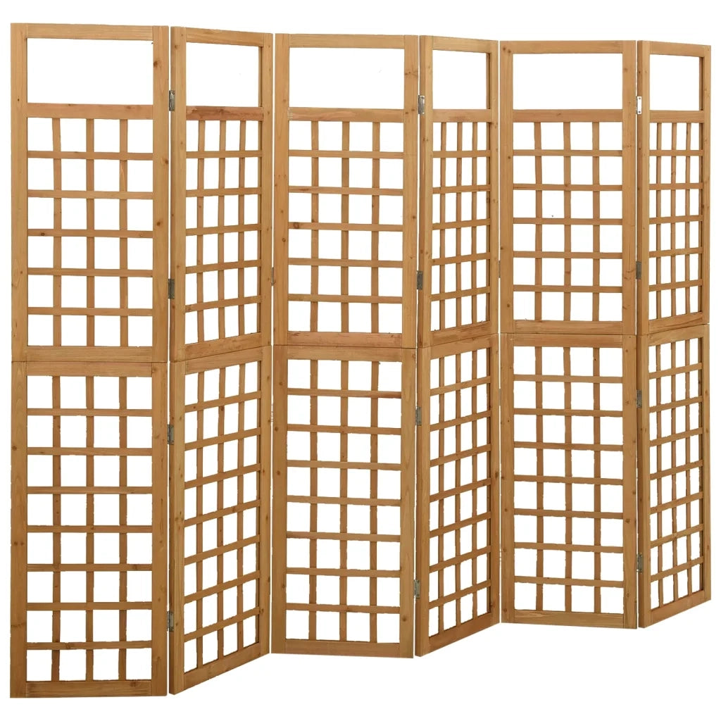 Divisorio a 6 Pannelli in Legno Massello di Abete 242,5x180 cmcod mxl 96943