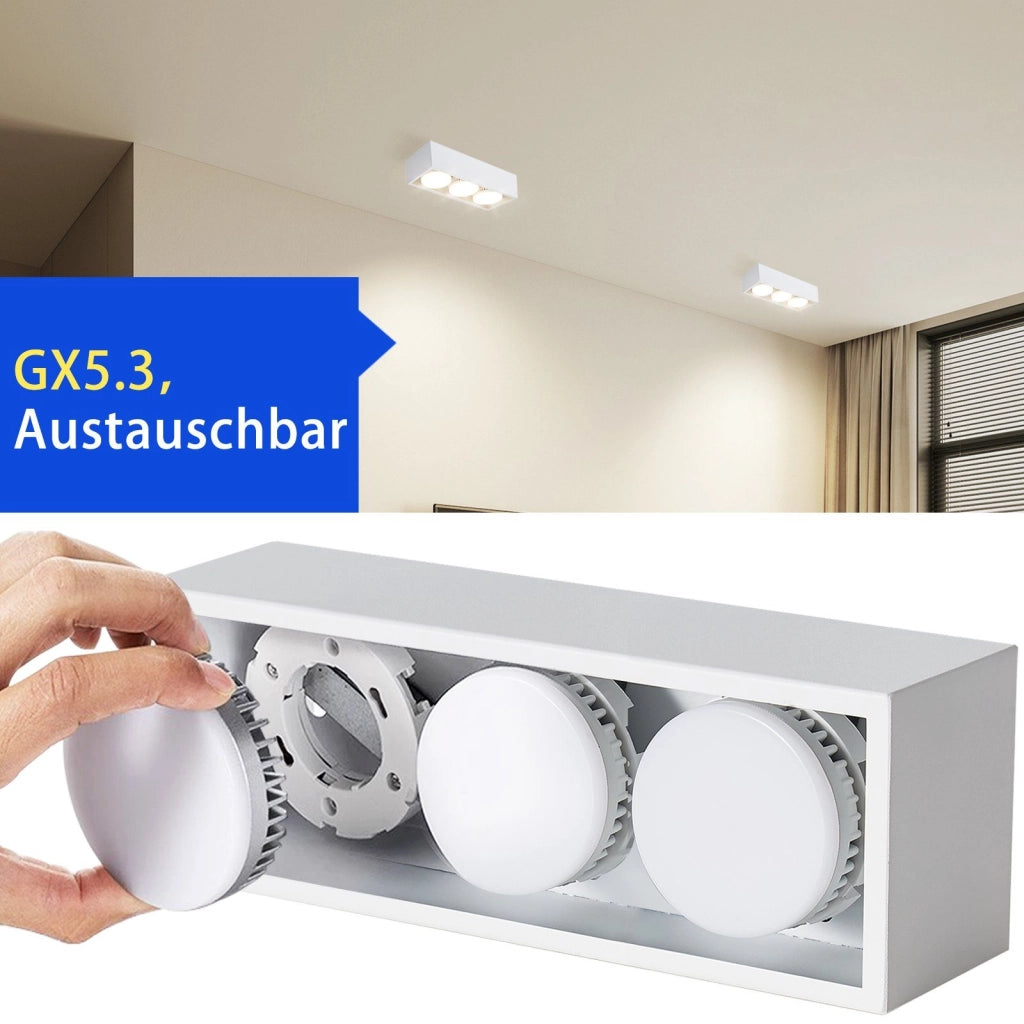 ZMH Faretto da soffitto LED quadrati 3 fiamme rotanti