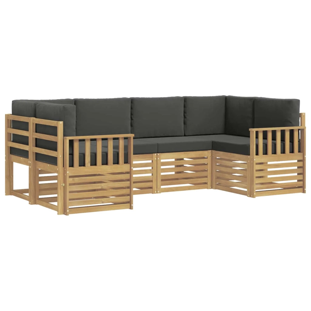 Set di divani da esterno 5 pcs Bianco e Antracite