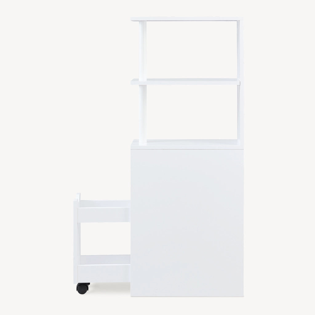 Scaffale da Bagno Fadeskimma Mobile Contenitore con Ripiani Cassetto e Scomparto Estraibile 113 x 19 x 45 cm - Bianco [en.casa]