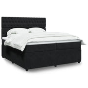 Giroletto a Molle con Materasso Nero 200x200 cm in Velluto