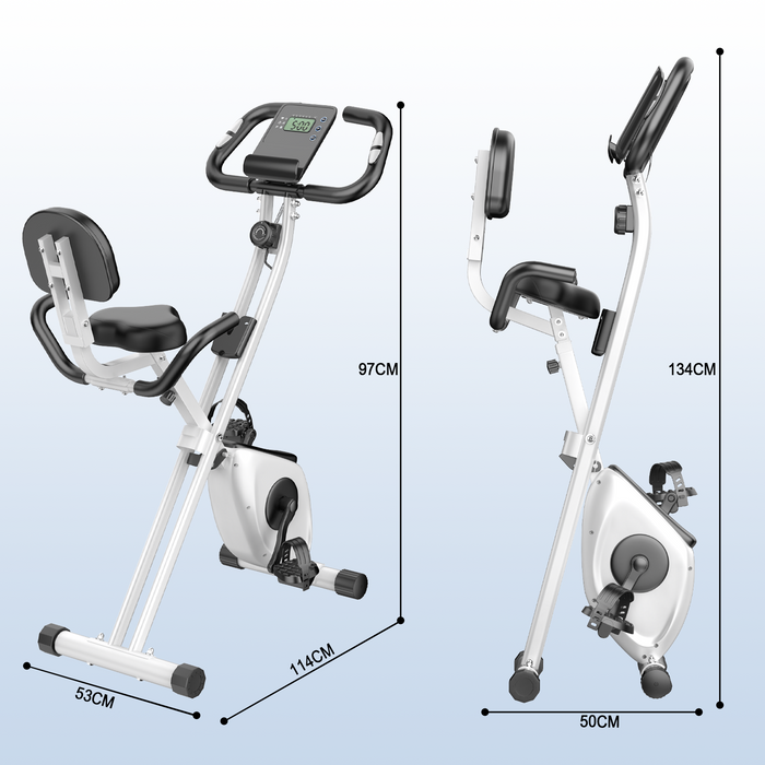 Cyclette reclinabile con schienale - RATTANTREE - con 8 livelli di resistenza regolabili - Bianco