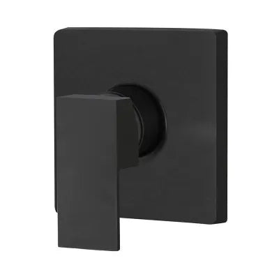 Set doccia incasso nero opaco Kubo soffione a sbalzo slim 25x52 cm