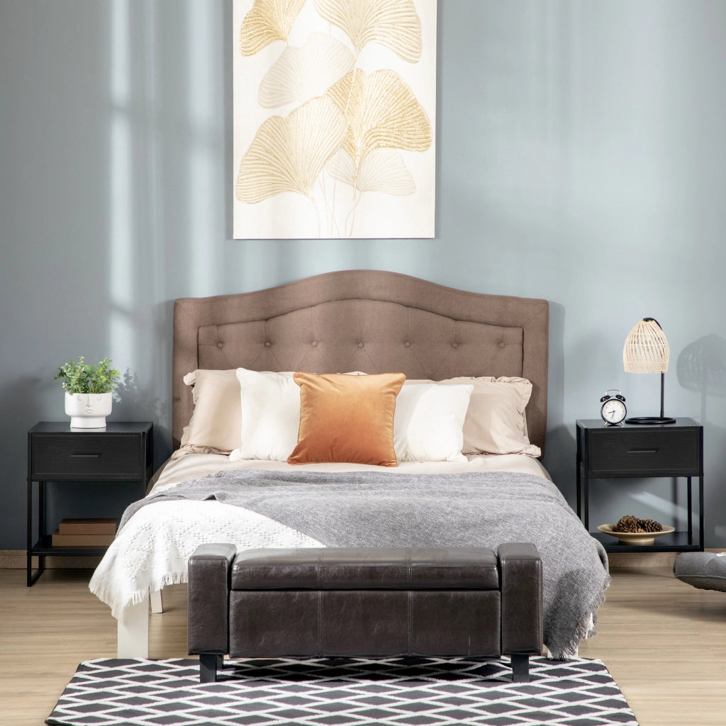 Easycomfort Comodino Moderno Set 2 Pezzi con Cassetto e Ripiano Aperto per Camera da Letto e Soggiorno, in MDF e Acciaio, 45x40x60cm, Nero