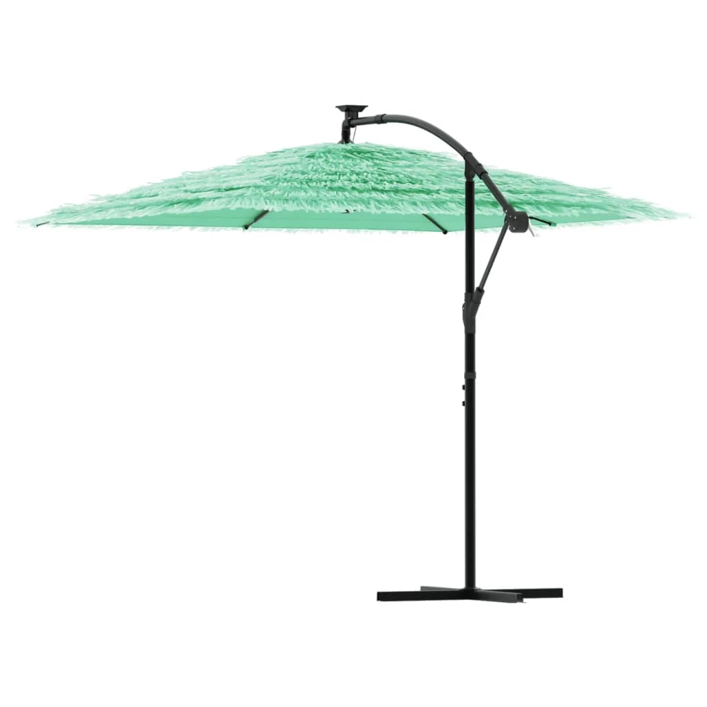 Ombrellone da giardino quadrato con palo in acciaio 269 x 269 x 235 cm apertura facilitata stile contemporaneo poliestere verde 02_0056380