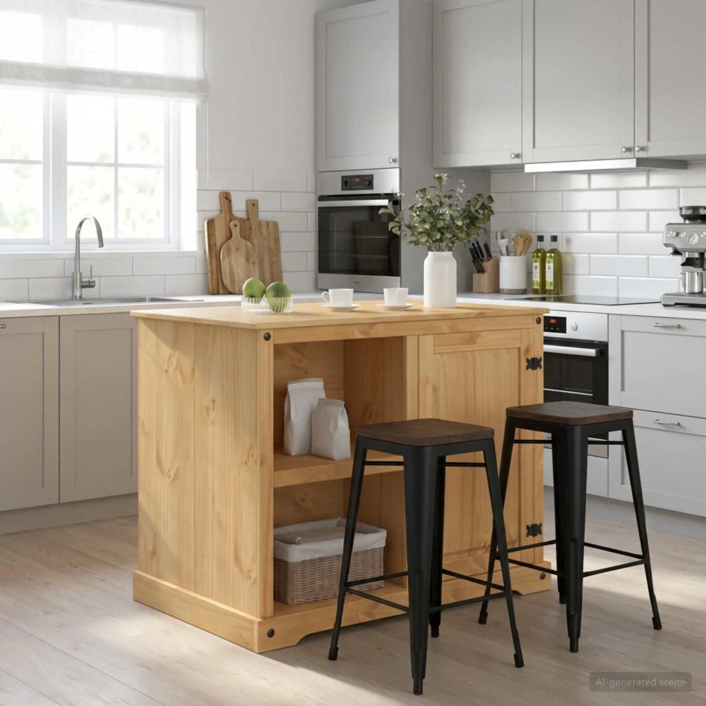 Set isola da cucina 2 pz Cera di Miele 112 x 77 x 91,5 cm 3425382