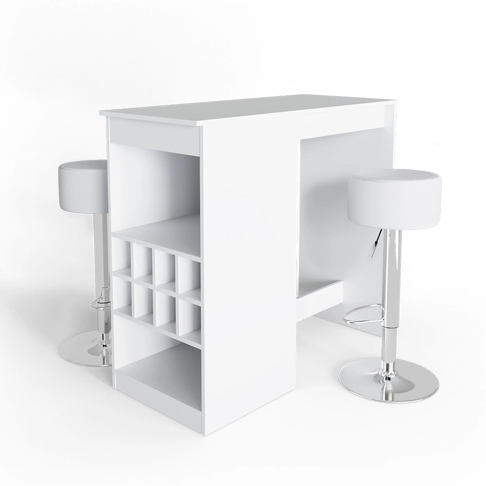 Vicco Tavolo bar con sgabelli Bianco 115 x 50 cm con 2 sgabelli da bar