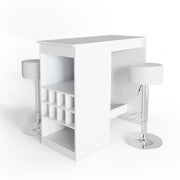 Vicco Tavolo bar con sgabelli Bianco 115 x 50 cm con 2 sgabelli da bar
