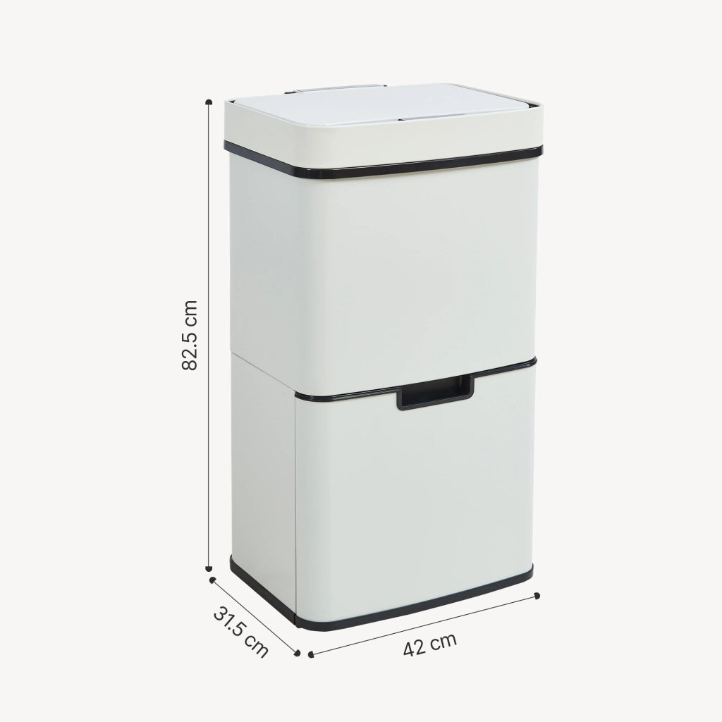 Pattumiera Automatica Venna con Sensore a 3 Scomparti Capacità 72 L - Beige [en.casa]
