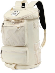 Zak da Sport 4-Vie  Impermeabile con Tasca per Scarpe per Viaggi Sport e Escursioni con Porta Laptop ( Bianco Sale Marino)