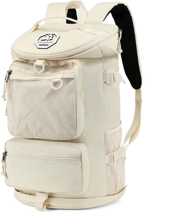 Zak da Sport 4-Vie  Impermeabile con Tasca per Scarpe per Viaggi Sport e Escursioni con Porta Laptop ( Bianco Sale Marino)