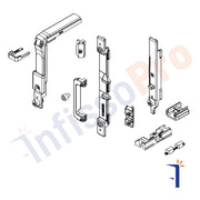 Meccanismo per anta a ribalta Giesse 04766 profilo R40, portata 130 Kg