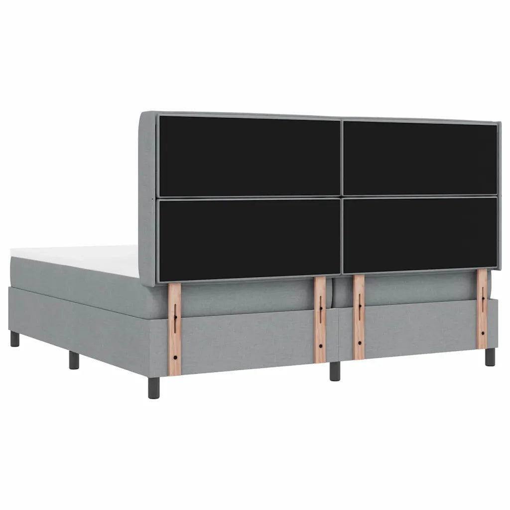 Letto a molle con materasso Grigio chiaro 200 x 200 cm Tessuto 3341602