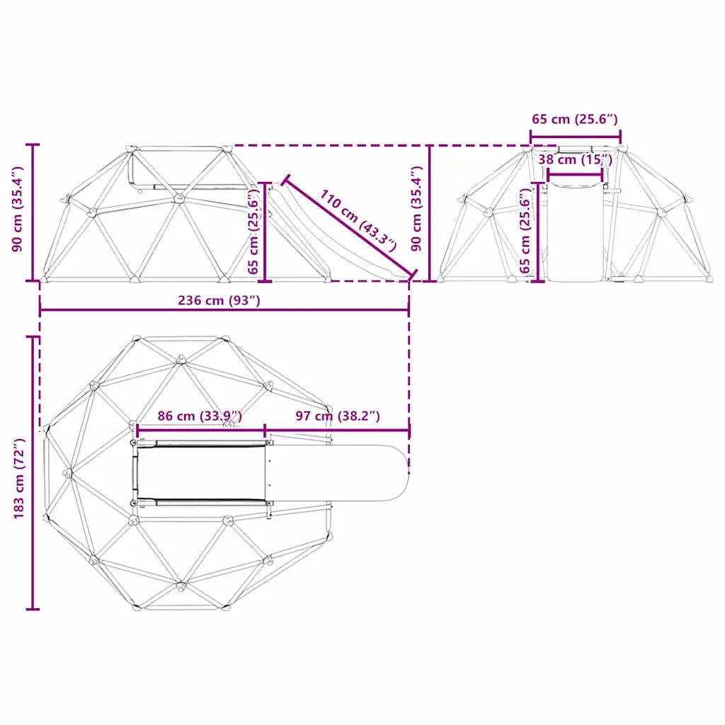 Dome da Arrampicata Blu Acciaio CFW1387609