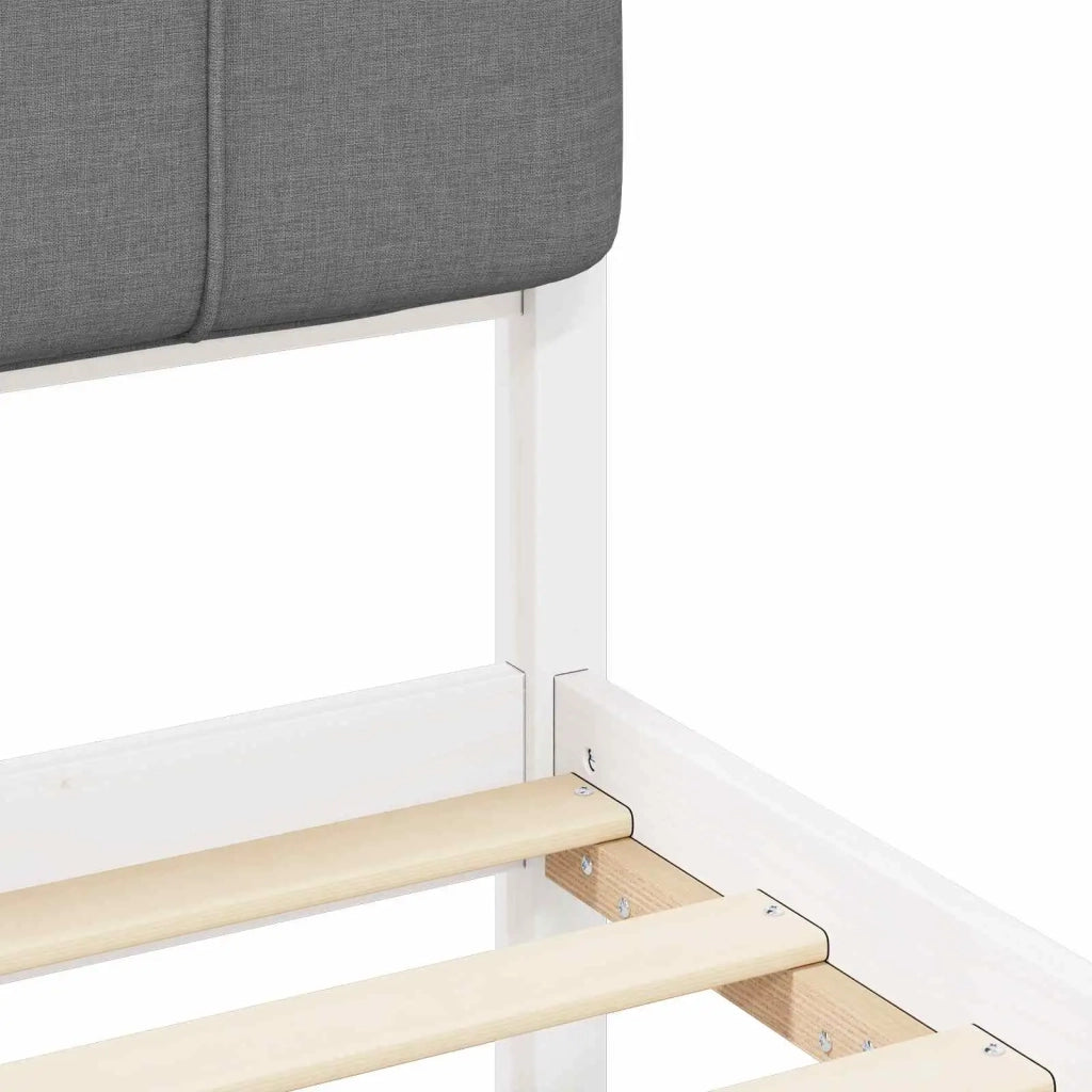 Letto con Testiera Rivestita Grigio chiaro 200 x 200 cm