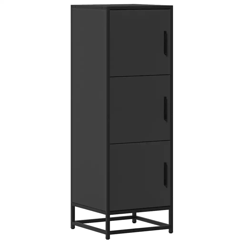 Credenza Nera 35,5x35x106,5 cm Legno Multistrato Metallo 849064