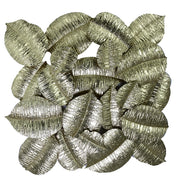 Pannello Decorativo da Parete Foglie 88,9x7,6x85,7 cm in Metallo Oro