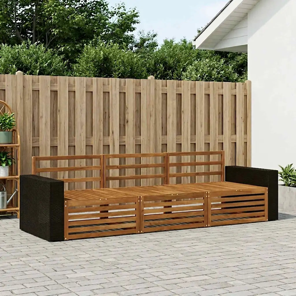 Set di divani da esterno 3 pcs Naturale