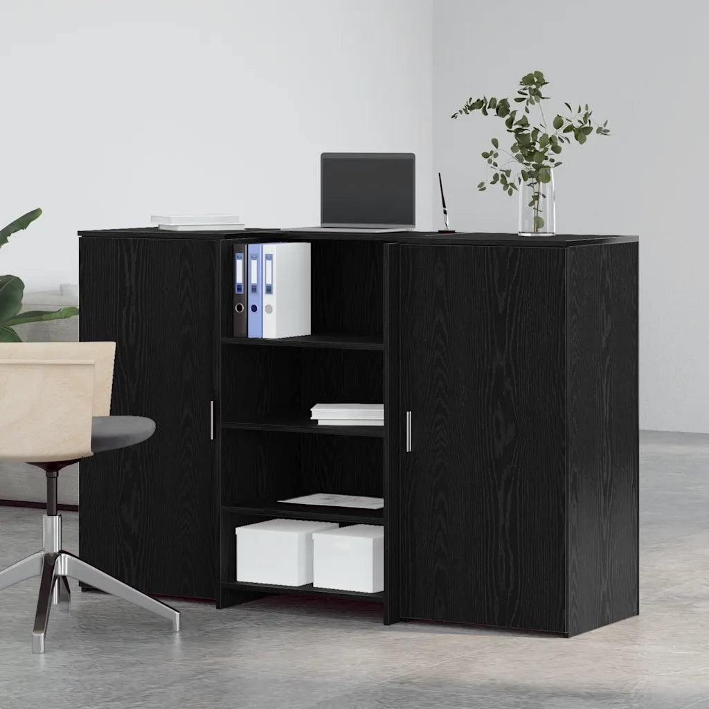 Banco Reception Rovere Nero 155x50x103,5 cm Legno Multistrato 3324197