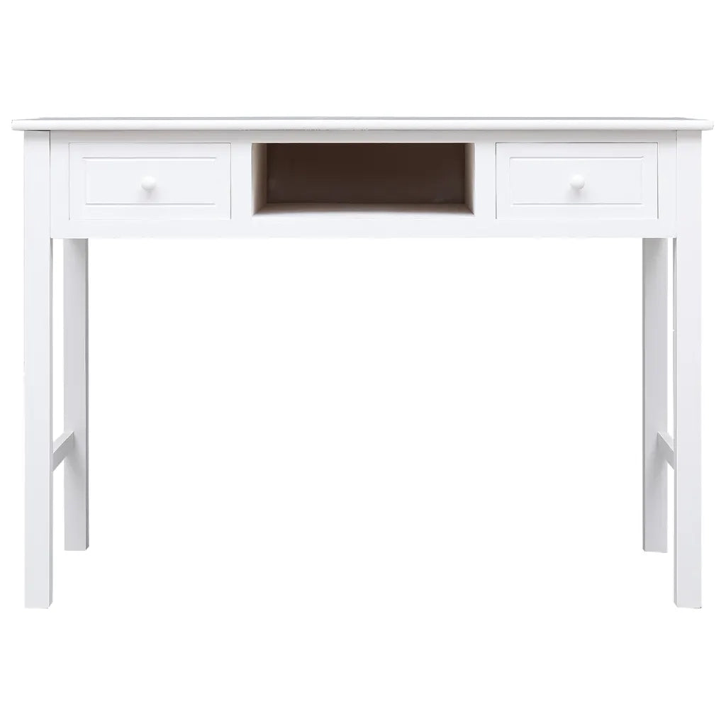 Scrivania Bianca 108x45x76 cm in Legno Massello di Paulownia 338537