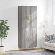 Credenza-Buffet-Armadio da cucina Grigio Sonoma 69,5x34x180 cm in Legno Multistrato 117343