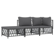 Set mobili da giardino divano da esterno set di arredamento con cuscini 3 pezzi antracite acciaio 02_0018291