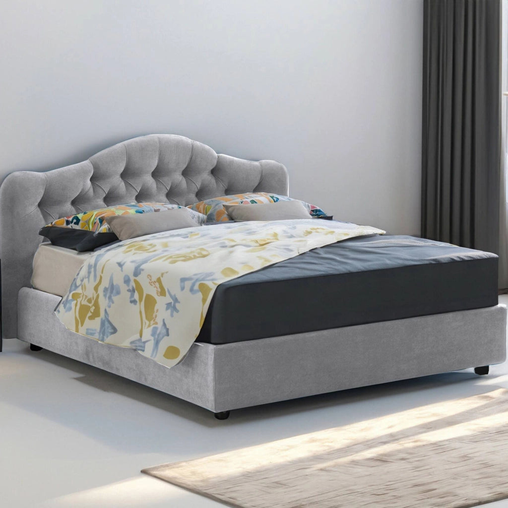 Letto Matrimoniale Alfer, Letto Matrimoniale Materasso Incluso Made in Italy, Grigio