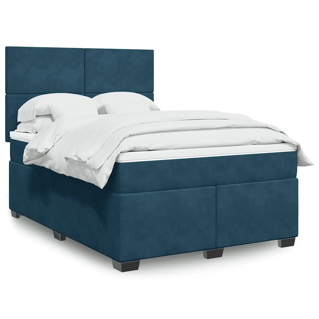 Giroletto a Molle con Materasso Blu 140x190 cm in Velluto 3293204