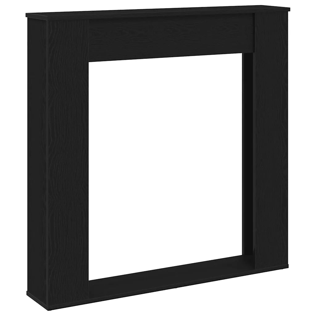 Cornice per Camino-Rivestimento per Camino Rovere Nero 100x20x100 cm in Truciolato