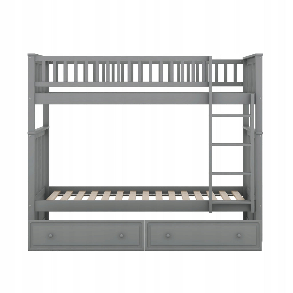 Letto a castello 90x200 - Xylo - Grigio con cassetti