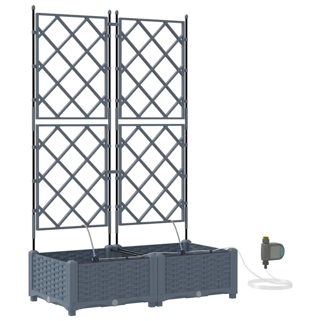 Vaso da giardino 2 pcs Grigio Chiaro Plastica 42002896