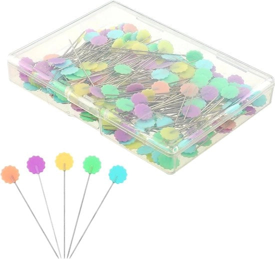 200 pezzi di aghi per cucire con testa lunga - cucito e artigianato - spille per cucire con testa lunga - spille multicolori - fai da te e ricamo