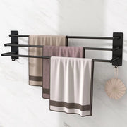 Maniglia per asciugamano senza perforazione 3 strati 75 cm in acciaio inossidabile Maniglia autoadesiva per asciugamano da appendere al muro per camera da letto, cucina, soggiorno Nero