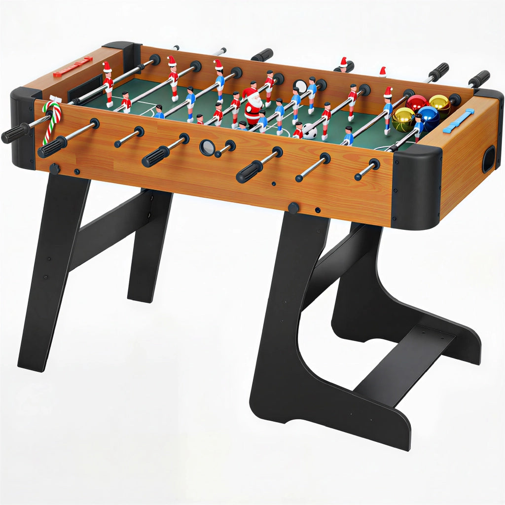 Tavolo da calcio balilla pieghevole in legno ¨C zephmum ¨C 118x107.5x78 cm, marrone