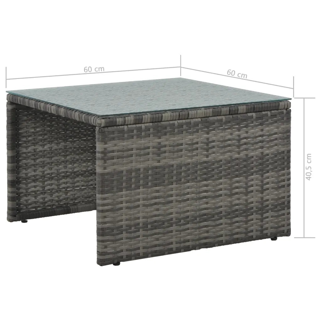 Set Divani da Giardino 3 pz con Cuscini in Polyrattan Grigio 44720