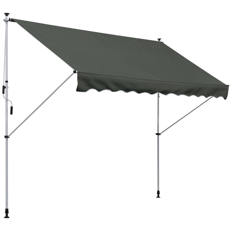 Tenda da sole autoportante 300x150 cm con manovella; struttura in metallo; grigio