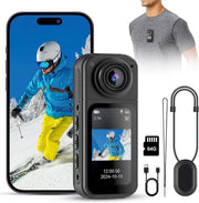 Bodycam di Azione - Rilevamento Movimento - Lente Rotativa 180º - Bodycam Poliziotto - Cassetta di Sorveglianza - Full HD -