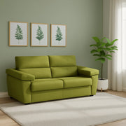 Fisciano, Divano Letto 2 Posti Sfoderabile Made in Italy, 205x95 cm Verde