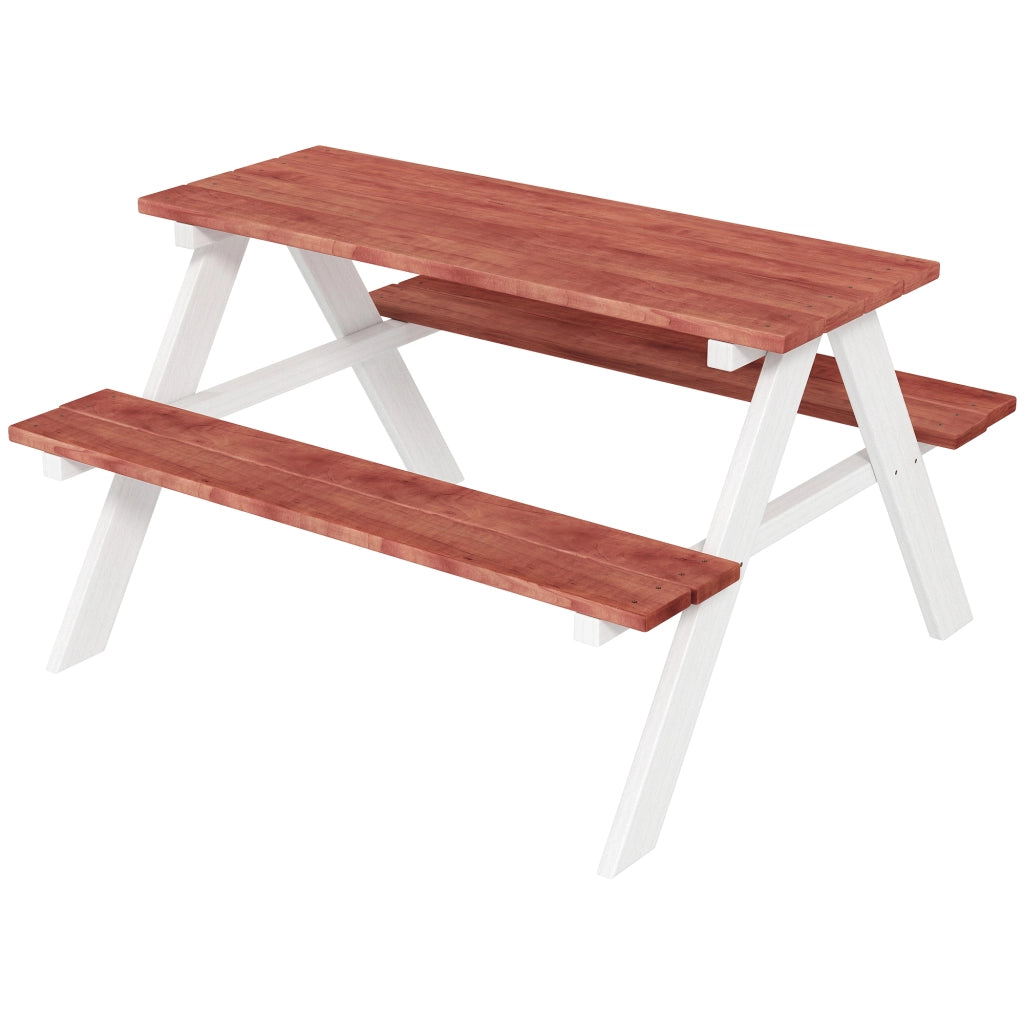 Set Tavolo da Picnic per Bambini 3-8 Anni 89x79x50 cm con Panche in Legno Marrone