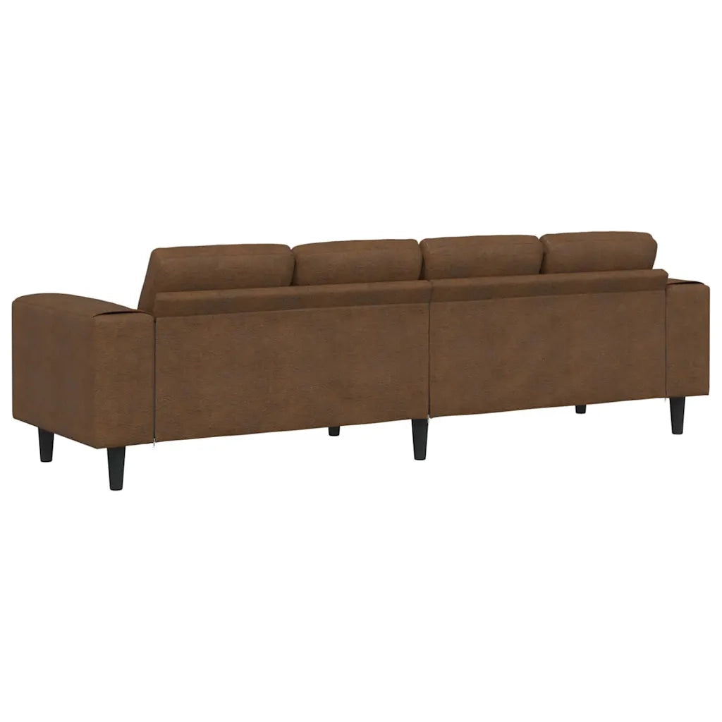 Set di divani Marrone Pelle scamosciata sintetica