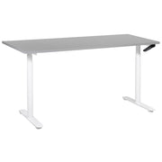 Scrivania regolabile in altezza manualmente grigio e bianco 160 x 72 cm Struttura in acciaio verniciato a polvere