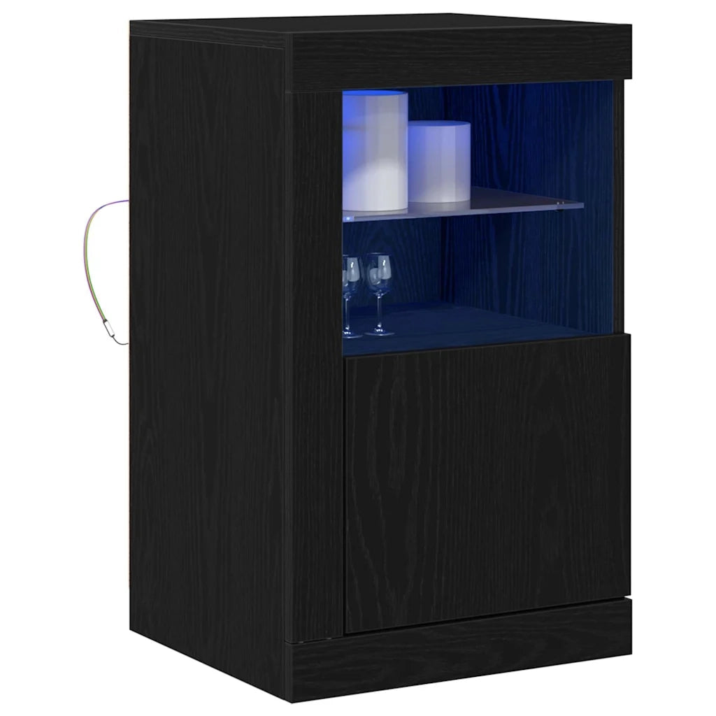 Madia LED 2 pcs Rovere Nero 41 x 37 x 67 cm Legno multistrato 863023