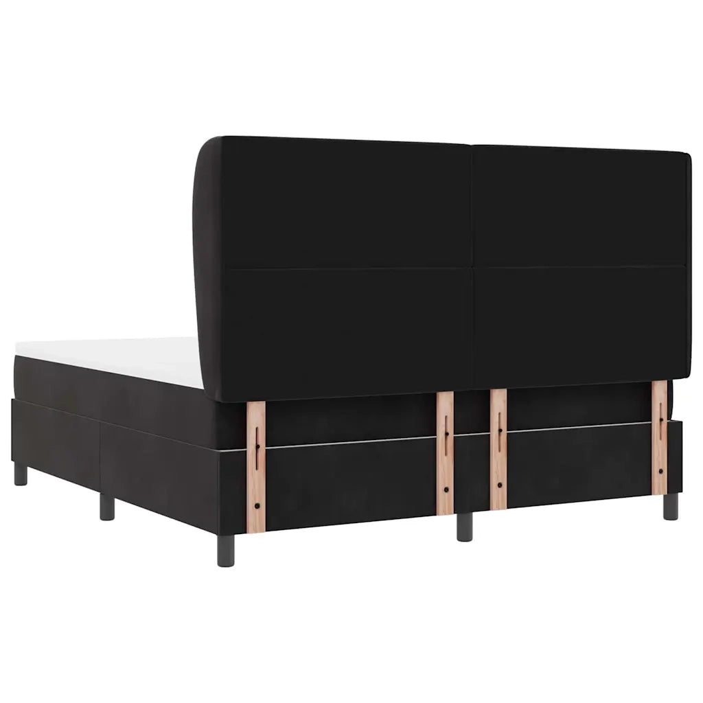 Letto a molle con materasso Nero 200 x 180 cm Velluto 3340888