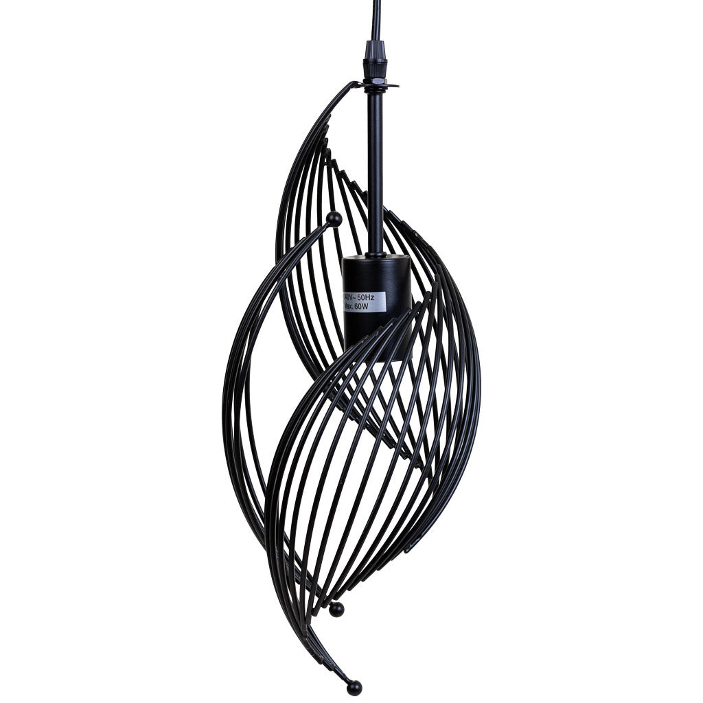 Plafoniera in metallo nero 15x15x115h